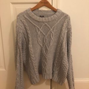 aerie grey knit sweater